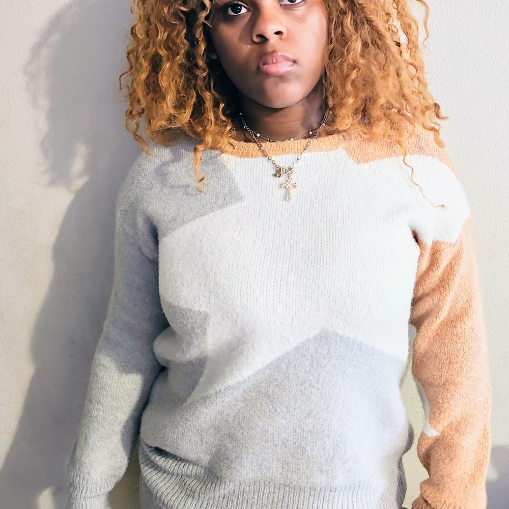 Colorblock Star Sweater